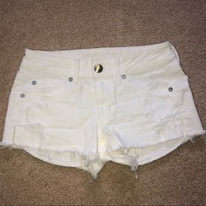 American Eagle White Jean Shorts